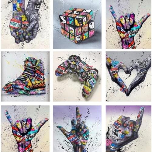 Graffiti Art Gamepad Canvas Art Posters and Print Abstract Game Handle Canvas Paintings on The Wall for Kids Room Decor Picture