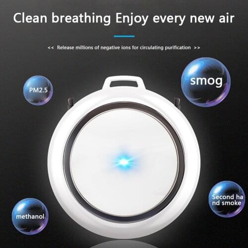 Mini Air Purifier Hanging Chain USB Negative Ion Travel Hanging Air Purifiers Remove Formaldehyde Smoke Dust