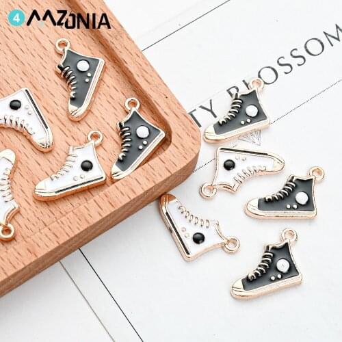 20pcs/lot Fashion Shoe Alloy Enamel Charm Handmade Craft Pendant Making For Jewelry Bracelet Necklace Accessories 18mm