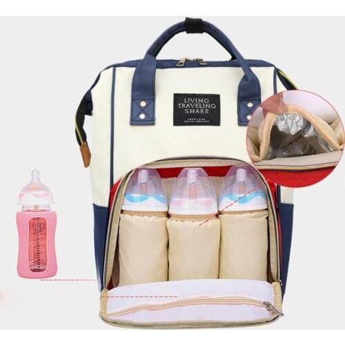 Fashion Hipster Printing Mummy Backpack Oxford Cloth Handbag Multi-function Large Capacity Back Milk Bag Travel Baby Care Bag