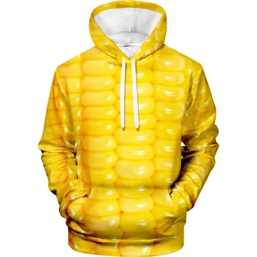 New Product 3D Fruit Skin Color Printing Digital Cosplay Male Flower Hooded