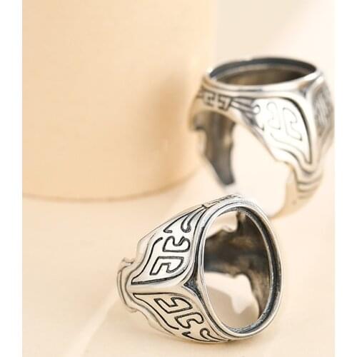 15*22mm 925 STERLING SILVER men Semi Mount Bases Blanks base blank Pad VINTAGE wedding rings ring Setting set diy A5357