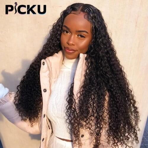 28" Deep Wave 4x1 T Part Lace Wigs Brazilian 100% Human Hair Wigs For Women Pre plucked Hairline With Baby Hair Obama
