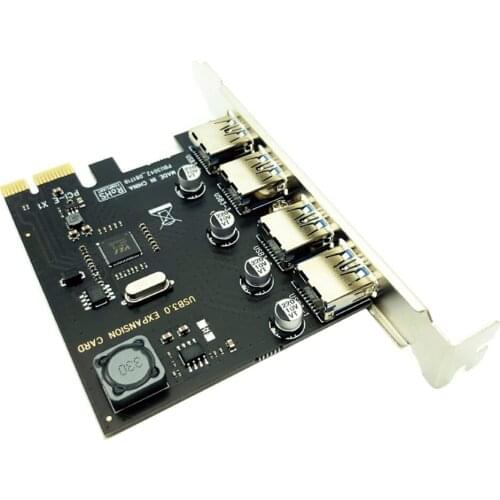USB 3.0 PCI-E Expansion Card 4 Ports USB 3.0 Hub Adapter Controller PCI Express Extender Adapter Card For Desktop BTC ETH