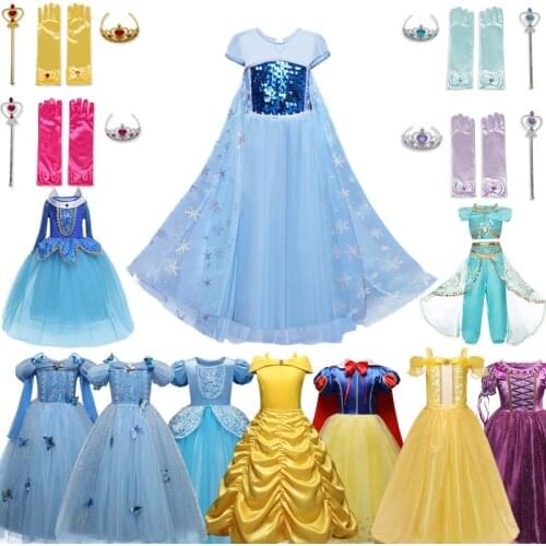 Baby Girls Princess Dress Toddler Girl Halloween Cosplay Clothes Infant Birthday Party Dress Up Costume for Kids
