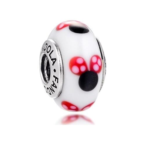 Fits for Charms Bracelets Necklaces 100% 925 Sterling Silver Jewelry Classic Mouse Murano Glass Beads Free Shipping