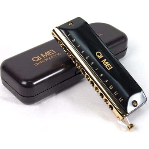 Qimei Chromatic Harmonica 16/12 Hole 64/48 Tone Mouth Organ Instrumentos Key Of C Professional Musical Instruments ABS Comb