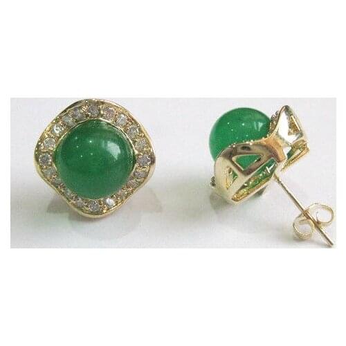 Genuine Natural Green Quartzite stone Earring