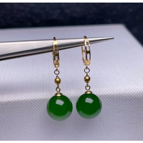 SHILOVEM 18k yellow gold Natural Jasper drop earring classic fine Jewelry women wedding women gift 10*10mm myme1010225hby