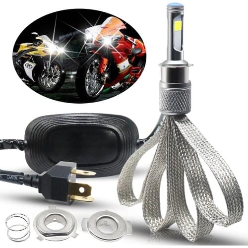 H4 LED Motorcycle Headlight Bulb Motorcycle Light 28W COB Chip LED Bulbs For Moto Light Universal Front Headlamp AC/ DC 9-18V