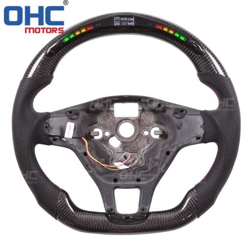 Real Carbon Fiber LED Steering Wheel compatible for Volkswagen Golf Polo Bora Passat Beetle Tiguan
