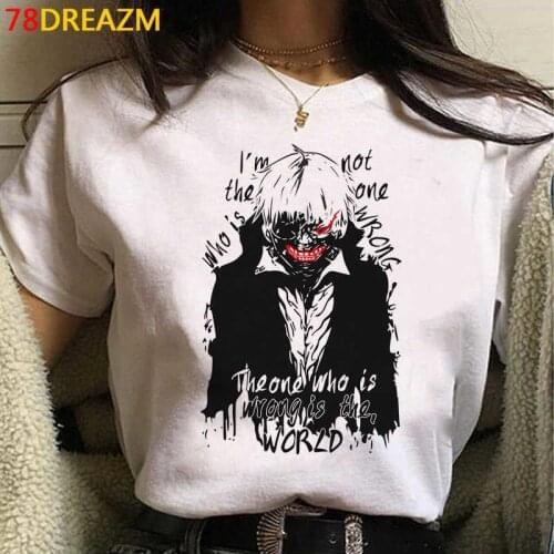 Tokyo Ghoul summer top clothes male grunge ulzzang plus size white t shirt print tshirt aesthetic