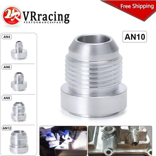 Top Quality Aluminum AN4 6 8 10 12 AN Straight Male Weld Fitting Adapter Weld Bung Nitrous Hose Fitting Silver Car Accessories