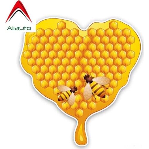 Aliauto Funny Car Sticker Heart Shaped Honey Decal Accessories PVC for Golf 5 Kia Ceed Seat Ibiza Passat Golf 7 Audi,17cm*16cm
