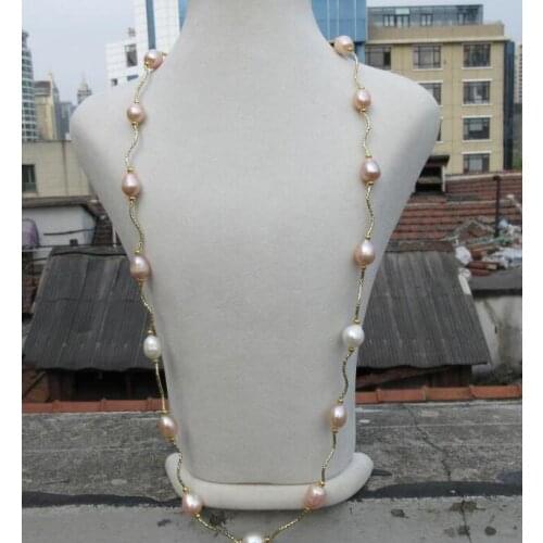 9-11mm natural south sea multicolor pearl necklace 25inch 925silver white gold clasp