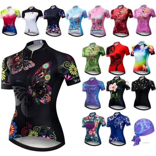 2021 Cycling Jersey Women Bike Shirts Top Breathable Quick Dry Black Ladies Summer Short sleeve Sport Cycle Bicycle Clothing