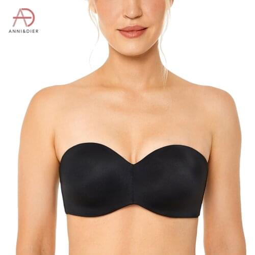 Womens Strapless Minimizer Bra Non Padded Underwire Plus Size Support Full Coverage