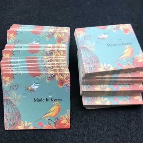 100Pcs 5*4.3CM Blank Paper Cards Jewelry Display Stud Earring Cards Hang Favor Label Tag For Jewelry Making Diy Accessories