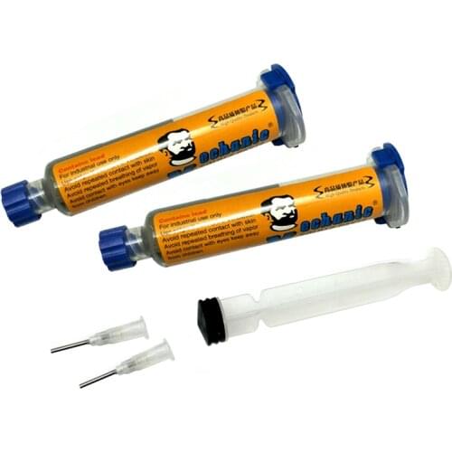 2pcs/lot MECHANIC Low-Temperature Lead-Free Solder Paste BGA Solder Flux Paste Soldering 40g Sn42/Bi58 For PCB IC SMT BGA