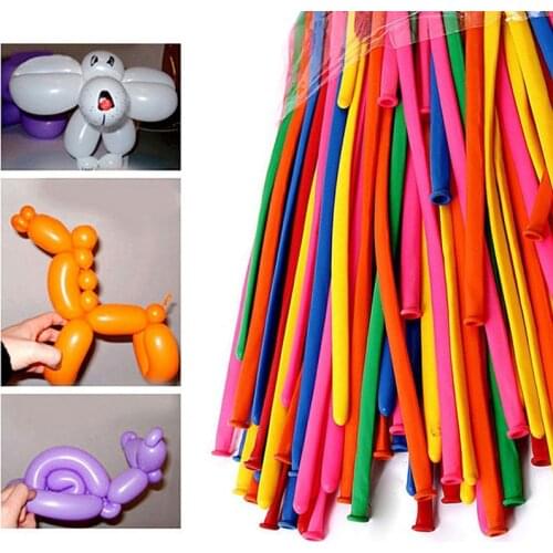 200pcs Funny DIY Magic Long Balloons for Making Animal Flower Clown Balloons Latex Twist Balloons Birthday Party Decoration