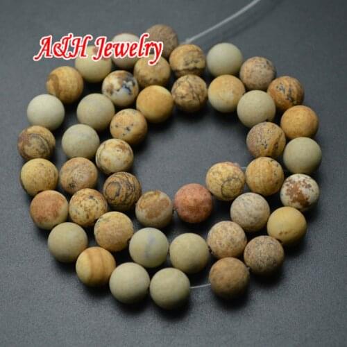 5pcs High Quality Natural Semi-precious Stone Yellow Color 8mm Matte Surface Round Beads 16'' DIY Findings