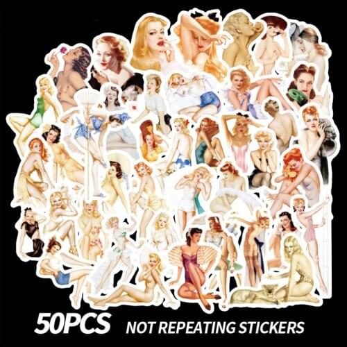 50pcs Poster Girl Sexy Beauty Personality Sticker On Car Stationery Sticker Computer Sticker Pack Bike Sticker On Laptop