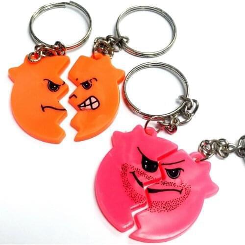 6 pc smile face puzzle with Keychain Boys Kids Birthday Party Favors Favour Pinata Bag Filler Goody Gag Loot Cake Topper Gift