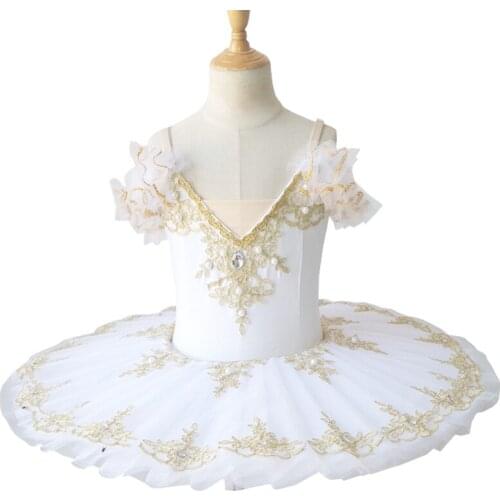 Robe de Ballet professionnelle blanche pour enfants, jupe tutu pour filles, lac des cygnes