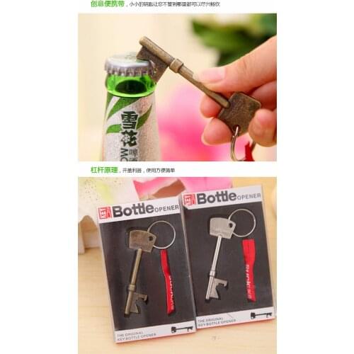 Free shipping Bottle Openers Key Shape Bottle Opener Steel Bronze Keychain Bottle Opener