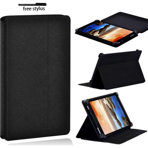 Black Leather PU Case for Lenovo Tab 7" / 8" / 10" Tablet Scratch Resistant Foldable Tablet Protective Cover Case + Pen