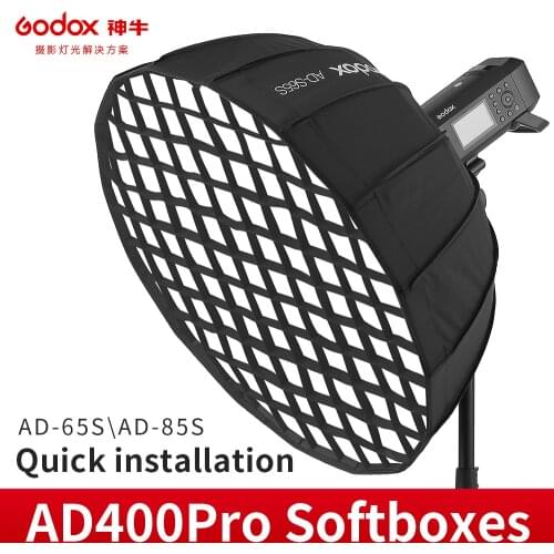 Godox AD-S65S AD-S65W 65CM AD-S85S AD-S85W 85cm de profundo Softbox parabólico + panal red Godox montaje Softbox para AD400PRO