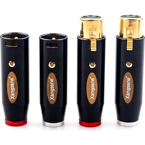 4Pcs Hifi XLR Plug High-end Gold-plated XLR Cable Connector 3 Pins XLR Connector for DIY audio cables