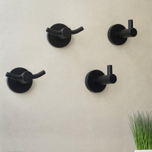 Zinc Alloy Key Hooks Wall Hang Mounted Hat Hook Black Clothes Rack European Bathroom Hardware Hooks on wall