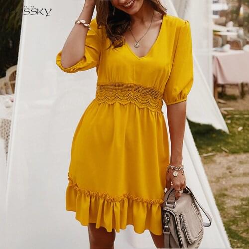 LOSSKY Pink Summer Dresses