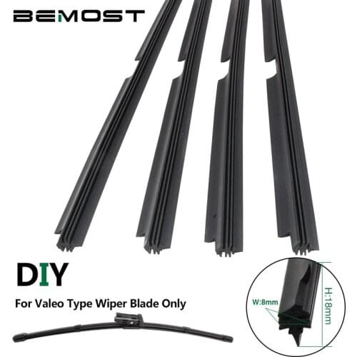 BEMSOT Car Vehicle Insert Natural Rubber For Valeo Type Wiper Blade (Refill)8mm 14" 16" 17" 18" 19" 20" 21" 22" 24" 26" 28" 2PCS