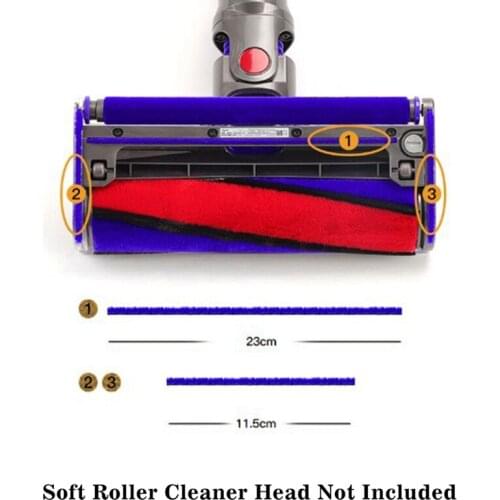 3Pcs Soft Plush Strips for Dyson V6 V7 V8 V10 V11 Vacuum Cleaner Soft Roller Head Replacement Accessories Parts