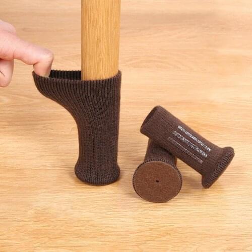 4Pcs/Set Anti-slip Chair Leg Pad Anti-noise Anti-slip Double-layer Cotton Soft Protective Double-layer Furniture Table Feet Caps