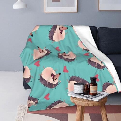 Hedgehog Blanket Fleece All Season Probe Head Multi-function Lightweight Throw Blanket for Sofa Car Quilt