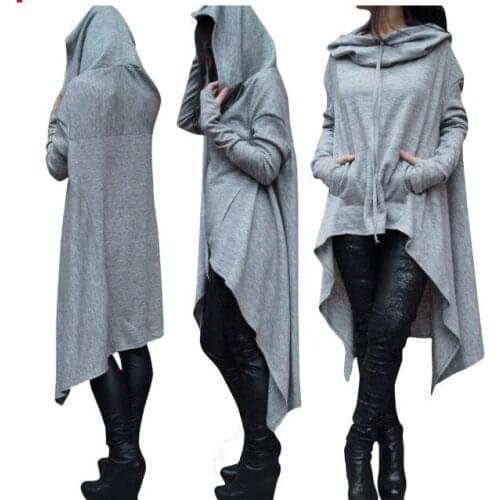 Autumn Winter European American Pure Long Style Women Hoodie Female Sweatshirts B Ladies Pullovers Hooded