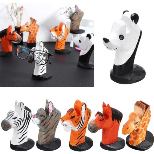 Cute 3D Animal Wood Carvings Sunglass Display Rack Shelf Eyeglasses Show Stand Jewelry Holder for Multi Pairs Glasses Showcase