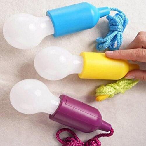 Portable LED Pull Cord light Bulb Outdoor Lighting Professional Garden Camping Hanging LED Light Lamp AAA Battery not including