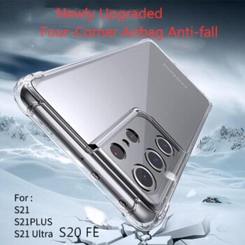 Transparent Soft Silicone Cases for Samsung Galaxy S21 Ultra 5G S21+Plus Four corners Airbags ShockProof Cover Samsung S20 FE 5G