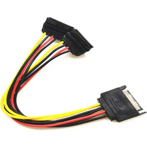 15Pin SATA Male To 2 Female 15Pin Power Hard Disk Splitter High-quality Connector Power Cord Suitable for Hard Disk Drive