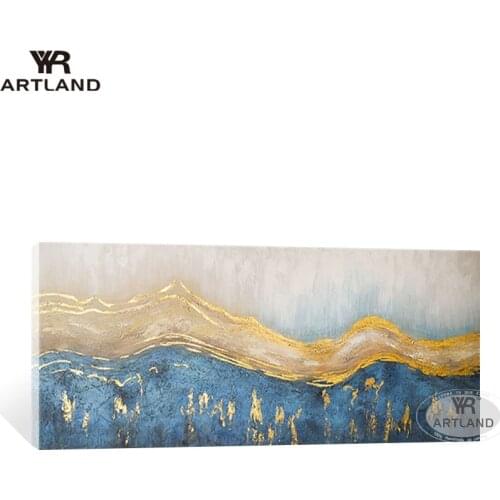 YYR-ARTLAND Reproduction on canvas Hand painted abstract oi painting gold pictures wall art home decoration for living room