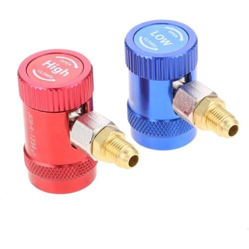 Mgoodoo R1234yf High Low Side Manual Quick Coupler Connector Adapter A/C Air-conditioning M12mm-Male X 1/4'' SAE Male Adapters