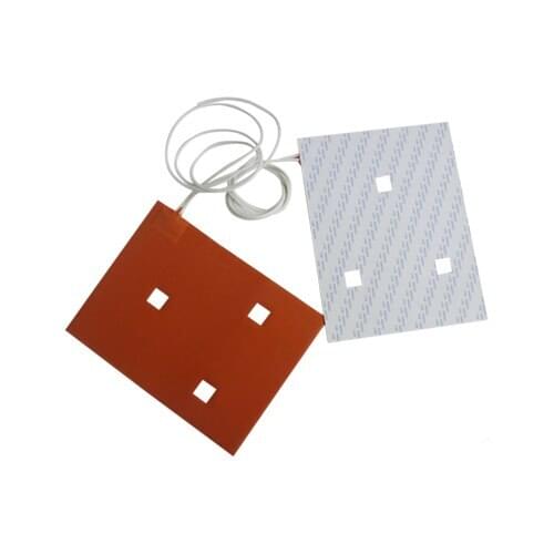 50x100mm 24v 20w silicone heated pad with fuse,holes and 100K thermistor