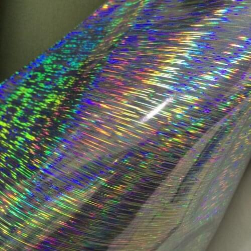 Synthetic PU mirror stripe Holographic fabric leather material for handbag