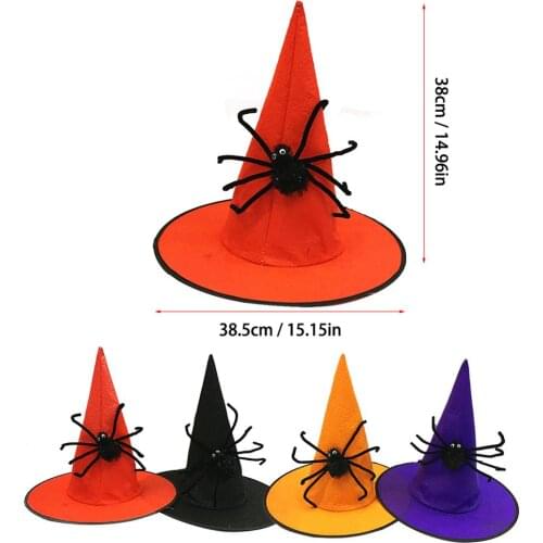 Party Decoration Adult Womens Cool Witch Hat for Halloween Costume Accessory Black Halloween Party Hat Props