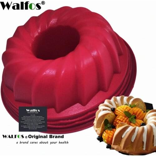 WALFOS Food Grade Silicone Mousse Mould Large Size Silicone Butter Cake Mould Bakeware Cake Pan Bread Pastry Tin Baking Mold