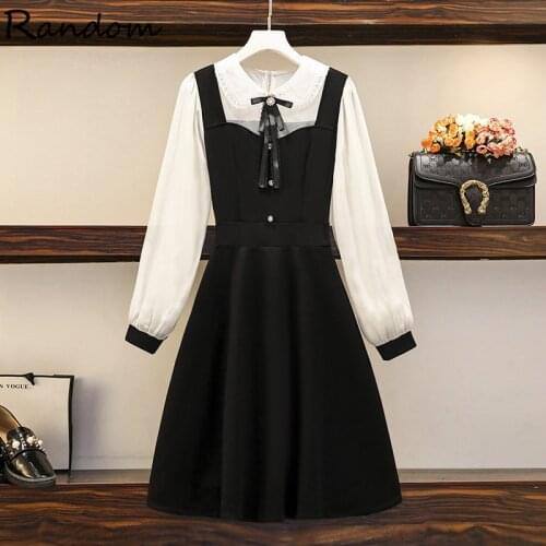 Women Sweet Cute Chiffon Patchwork Mini Dress Elegant Vestidos Puff Long Sleeve Spring Summer Single-breasted Dress 2021 Plus